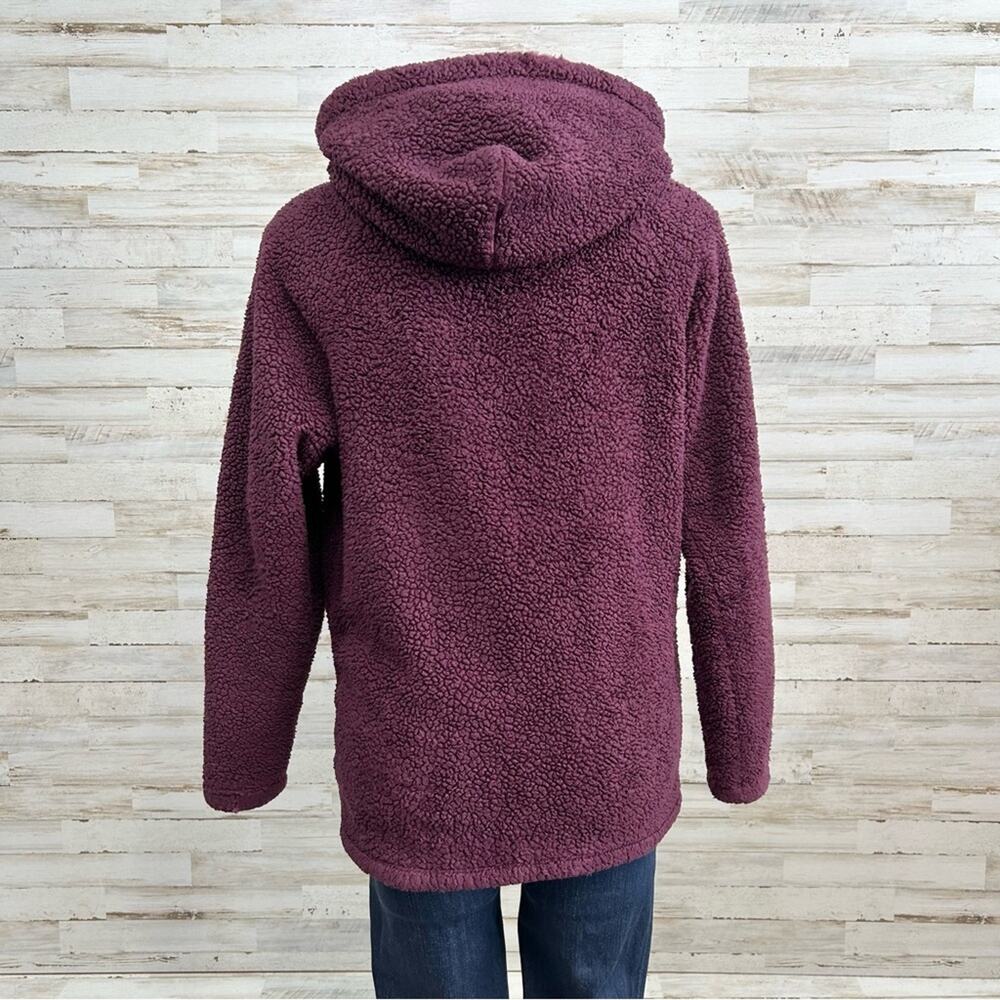 Victorias Secret Pink Teddy Fleece Jacket Womens Size XS Burgundy Quarter Zip - Picture 10 of 16